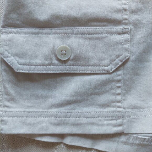 Chaps Cargo Shorts White Elastic Waist Cotton Summer Drawstring, Women S - Picture 3 of 7